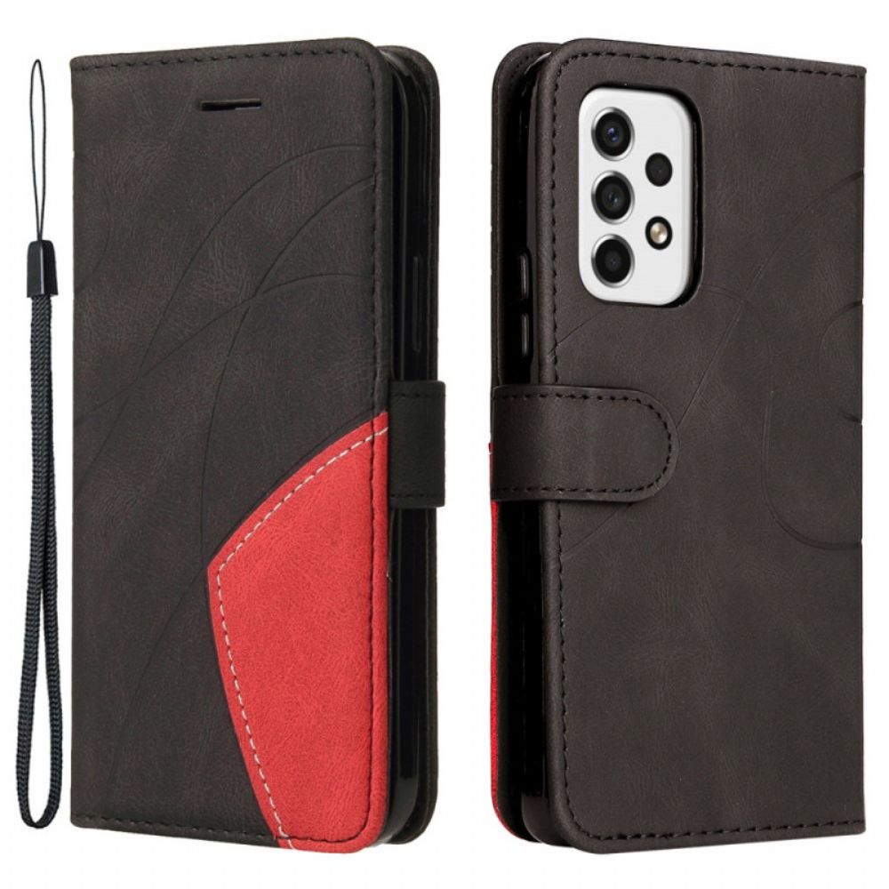 Leren Hoesje voor Samsung Galaxy A53 5G Tweekleurig