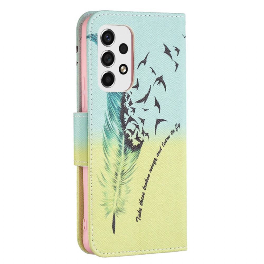 Leren Hoesje voor Samsung Galaxy A53 5G Leren Vliegen
