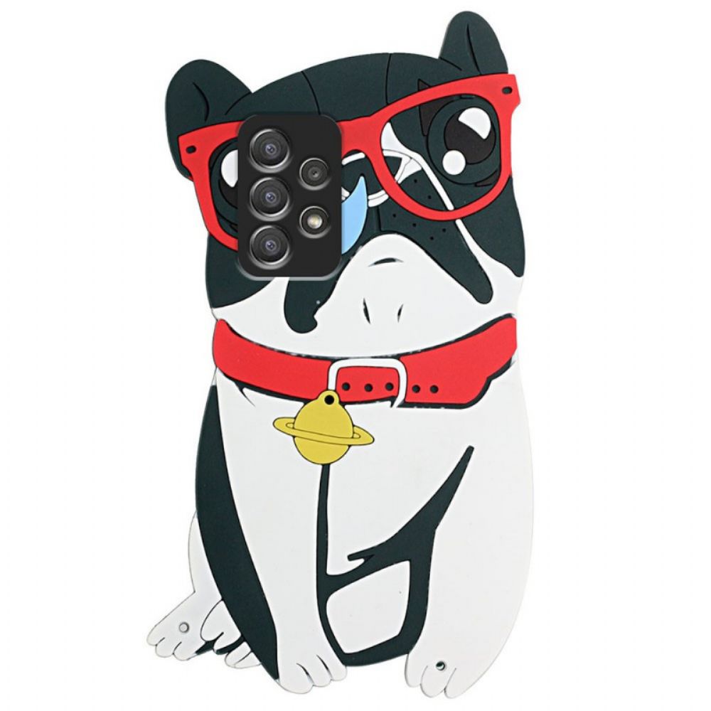 Telefoonhoesje voor Samsung Galaxy A53 5G Met Ketting 3d Hond Met Riem