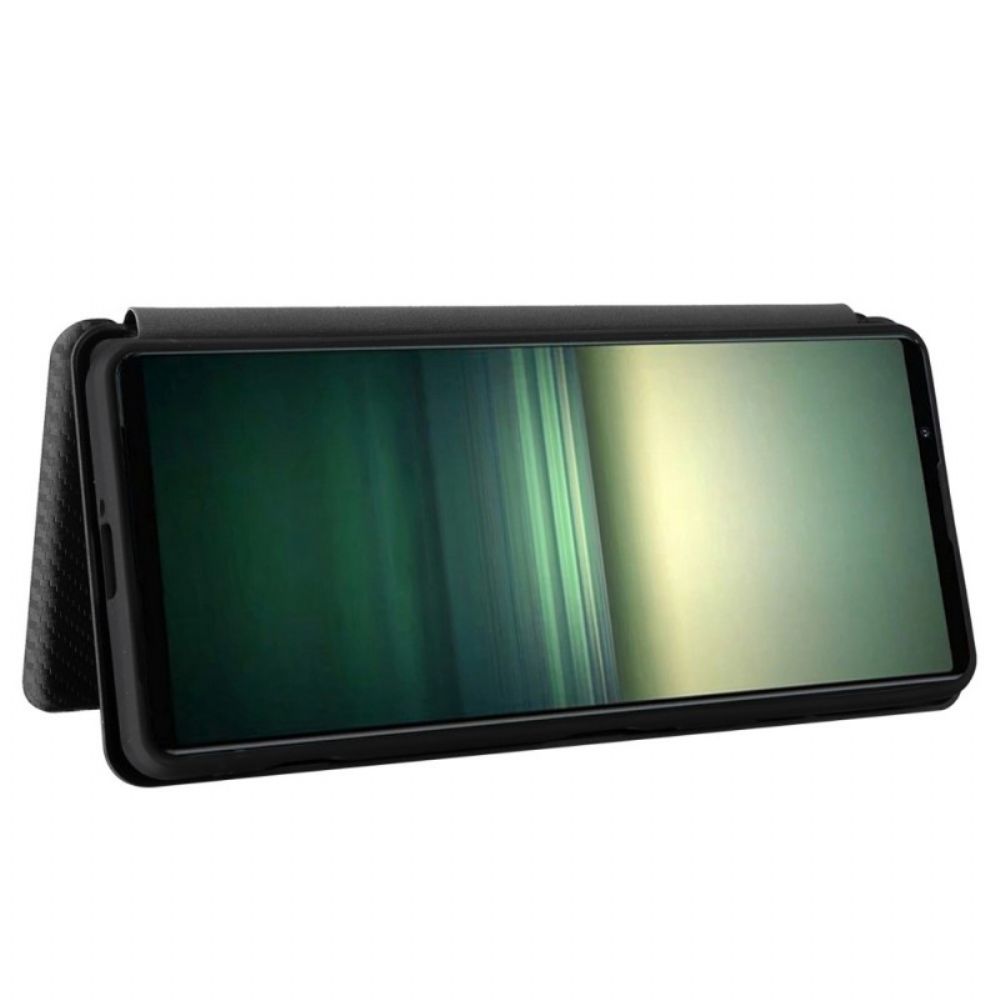 Bescherming Hoesje voor Sony Xperia 1 IV Folio-hoesje Koolstofvezeltextuur