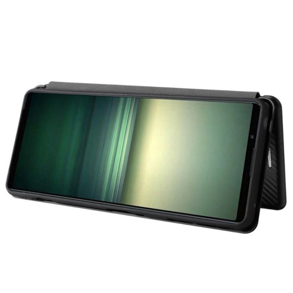 Bescherming Hoesje voor Sony Xperia 1 IV Folio-hoesje Koolstofvezeltextuur