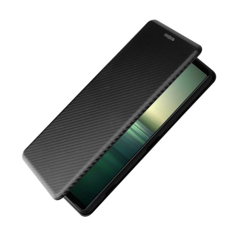 Bescherming Hoesje voor Sony Xperia 1 IV Folio-hoesje Koolstofvezeltextuur