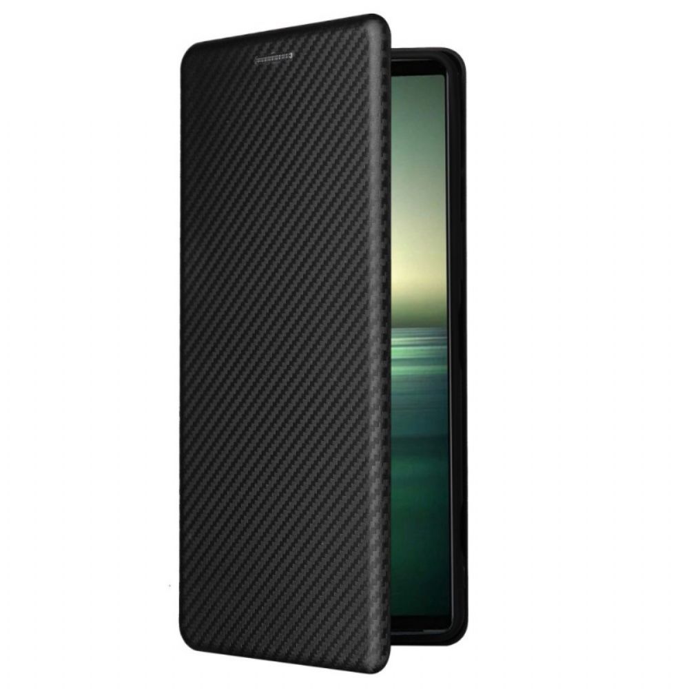 Bescherming Hoesje voor Sony Xperia 1 IV Folio-hoesje Koolstofvezeltextuur