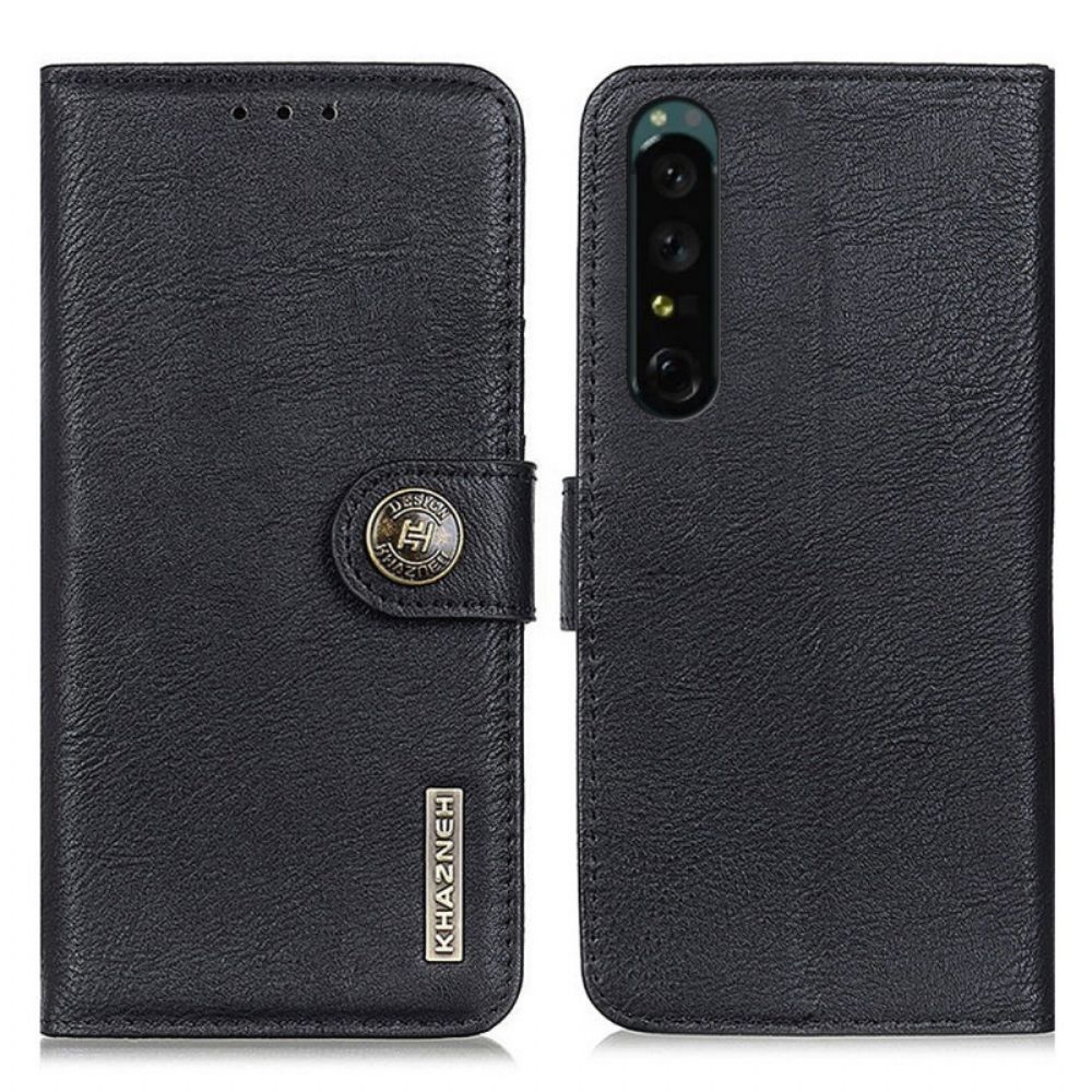Folio-hoesje voor Sony Xperia 1 IV Imitatieleer Khazneh