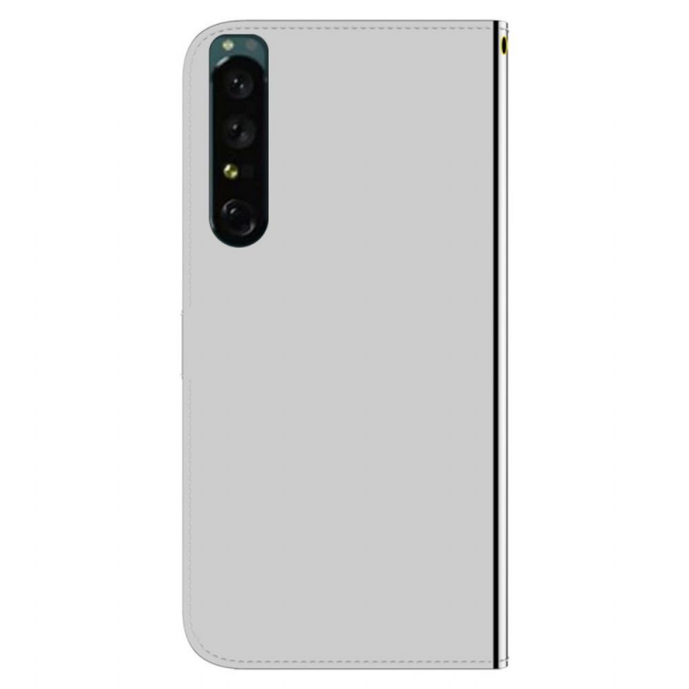 Folio-hoesje voor Sony Xperia 1 IV Met Ketting Spiegel Kunstleer Met Riem