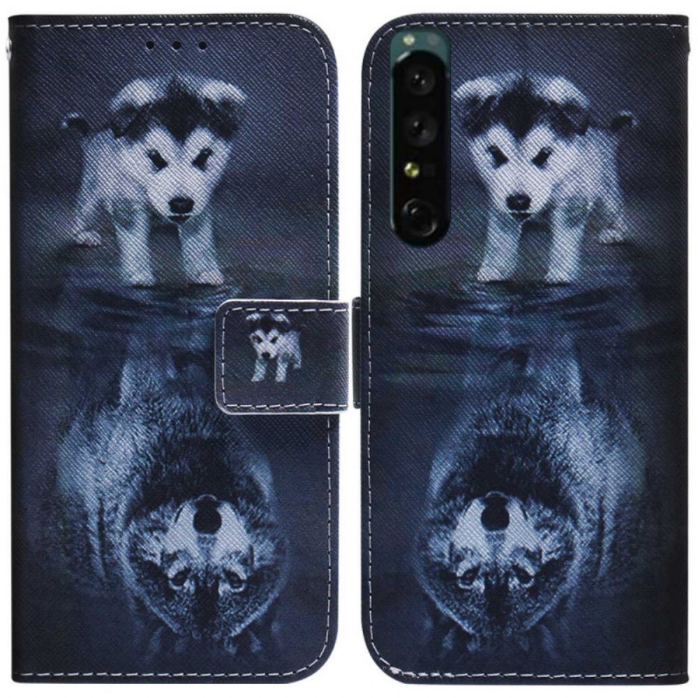 Folio-hoesje voor Sony Xperia 1 IV Puppy Dream