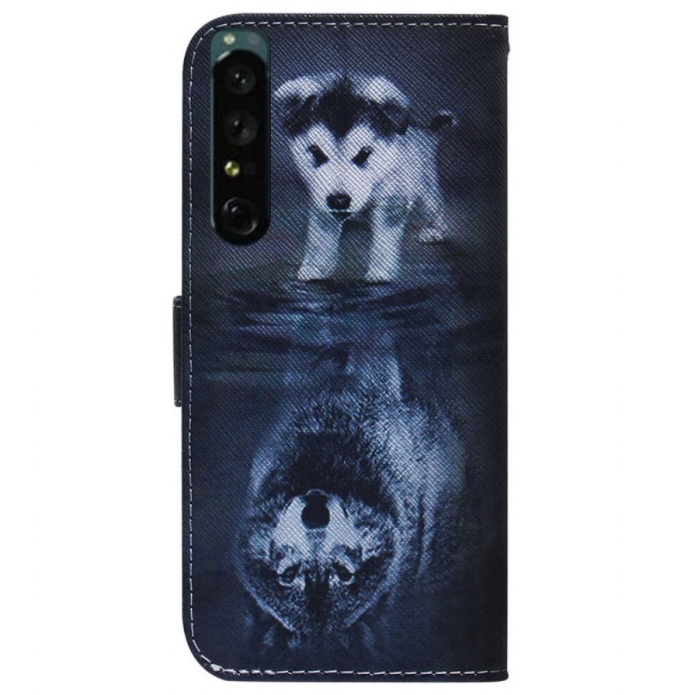 Folio-hoesje voor Sony Xperia 1 IV Puppy Dream