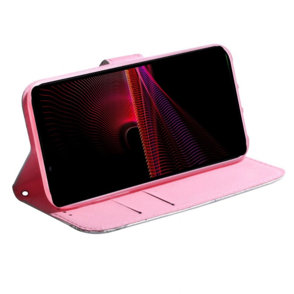 Folio-hoesje voor Sony Xperia 1 IV Vintage Roze Bloem