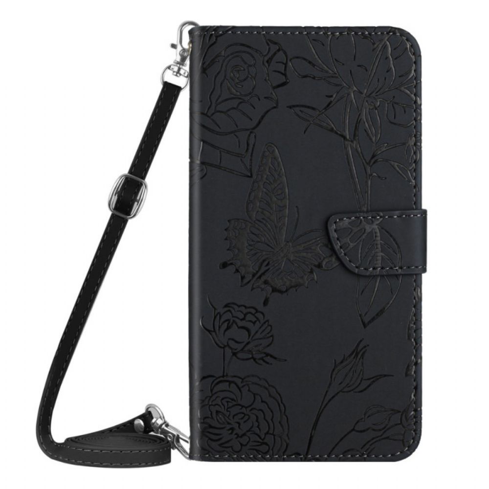 Folio-hoesje voor Sony Xperia 1 IV Vlinders En Schouderriem