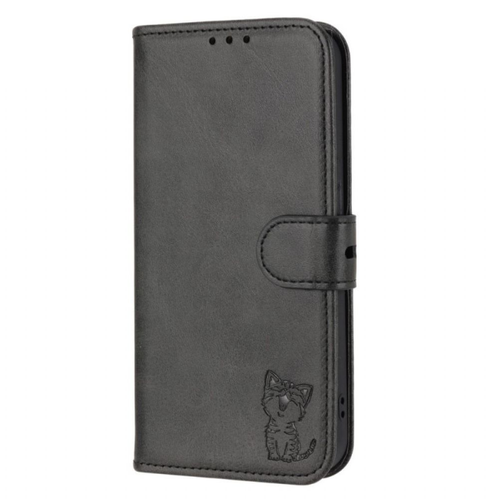 Leren Hoesje voor Sony Xperia 1 IV Te Schattige Kat