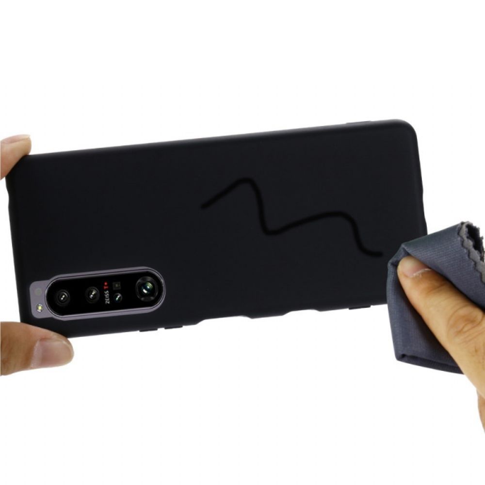 Telefoonhoesje voor Sony Xperia 1 IV Met Ketting Vloeibare Siliconen Band