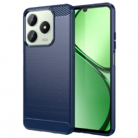 Cover Hoesje Realme C61 Telefoonhoesje Geborsteld Koolstofvezel