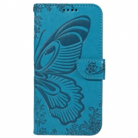 Flip Case Leren Realme C61 Grafische Vlinder