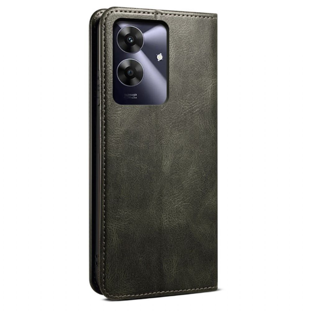 Folio-hoesje Realme C61 Gewaxt Kunstleer