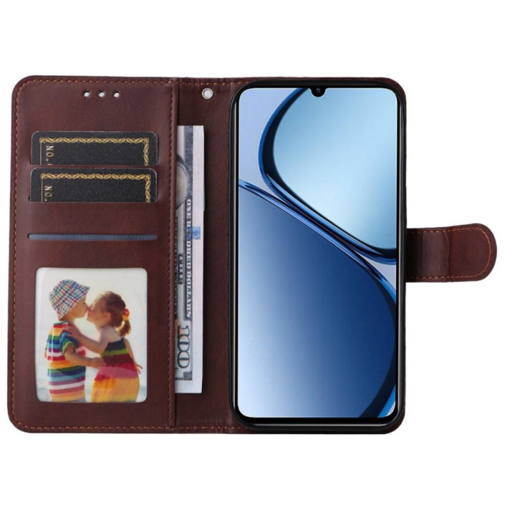 Folio-hoesje Realme C61 Telefoonhoesje Leer-effect Effen