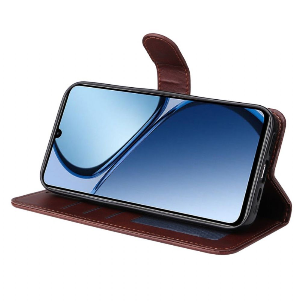 Folio-hoesje Realme C61 Telefoonhoesje Leer-effect Effen