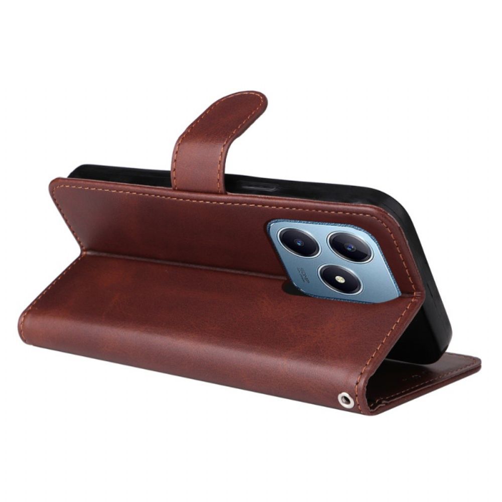 Folio-hoesje Realme C61 Telefoonhoesje Leer-effect Effen