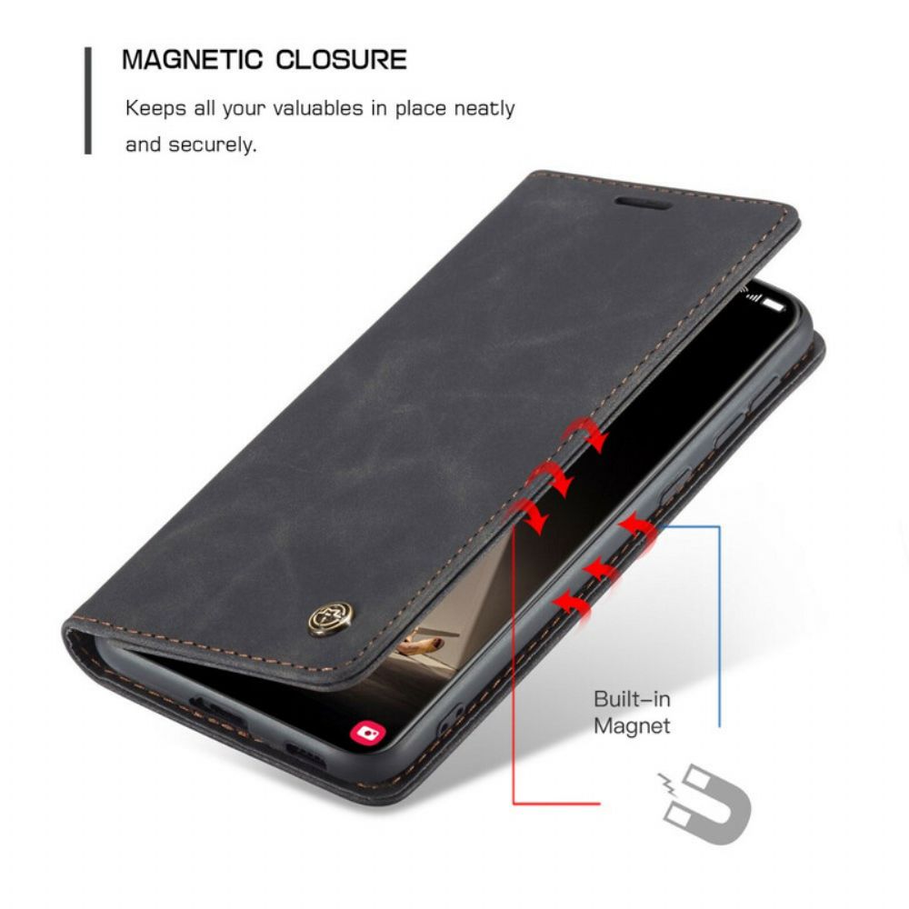 Bescherming Hoesje voor Samsung Galaxy S21 FE Folio-hoesje Caseme Kunstleer