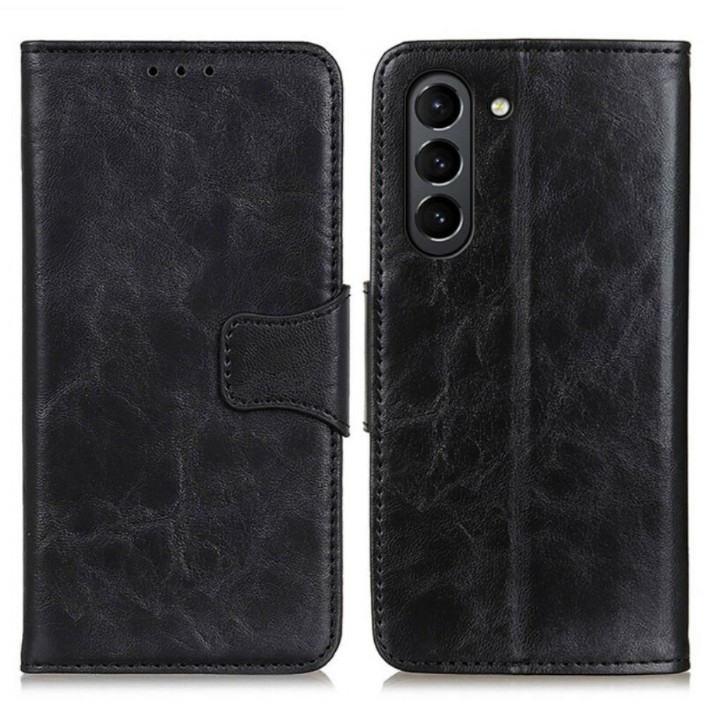 Flip Case voor Samsung Galaxy S21 FE Gespleten Lederen Omkeerbare Sluiting