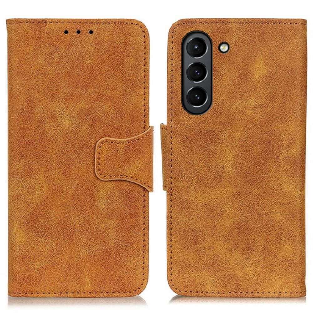 Flip Case voor Samsung Galaxy S21 FE Vintage Splitleer