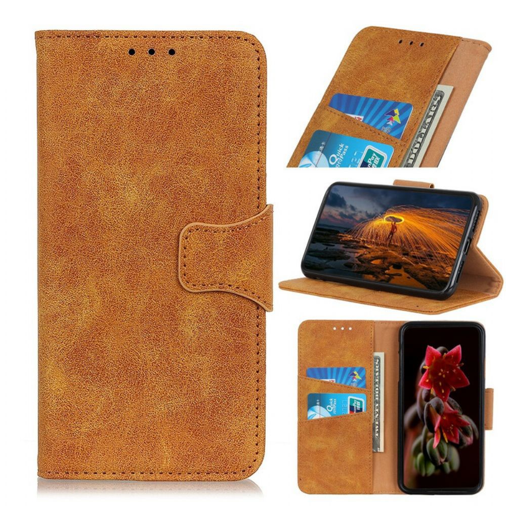 Flip Case voor Samsung Galaxy S21 FE Vintage Splitleer