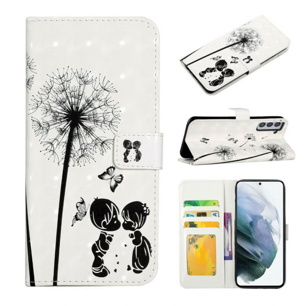 Folio-hoesje voor Samsung Galaxy S21 FE Baby Liefde Paardebloem