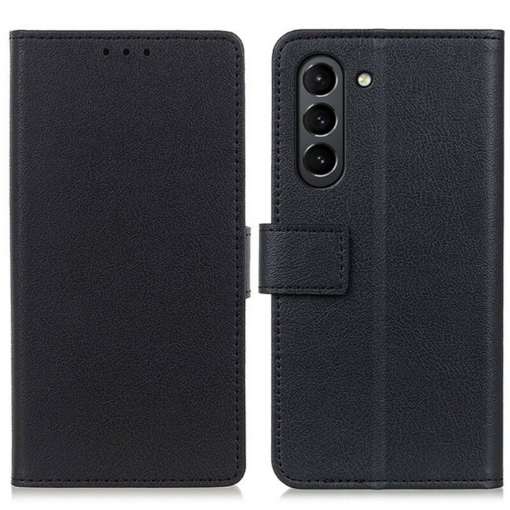 Folio-hoesje voor Samsung Galaxy S21 FE Klassiek Leereffect