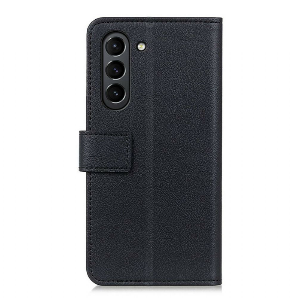 Folio-hoesje voor Samsung Galaxy S21 FE Klassiek Leereffect