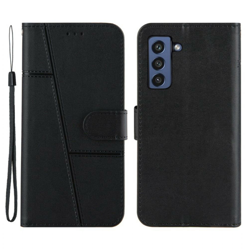 Folio-hoesje voor Samsung Galaxy S21 FE Met Ketting Geo Kunstleren Band