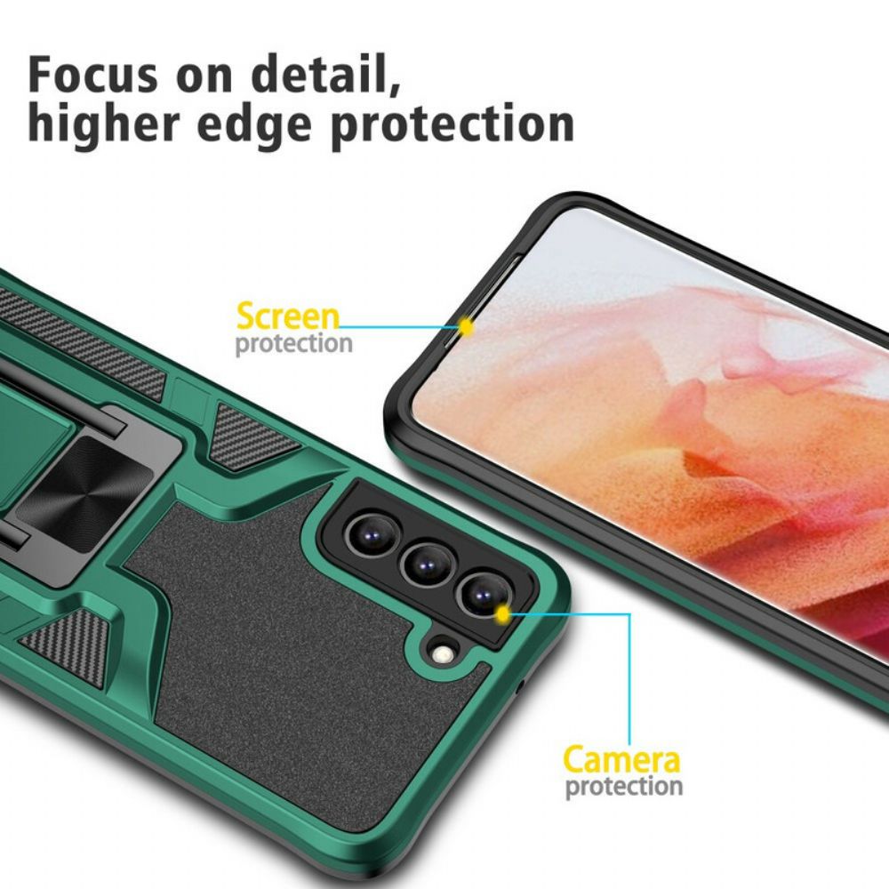 Hoesje voor Samsung Galaxy S21 FE Afneembaar Met Ring-ondersteuning