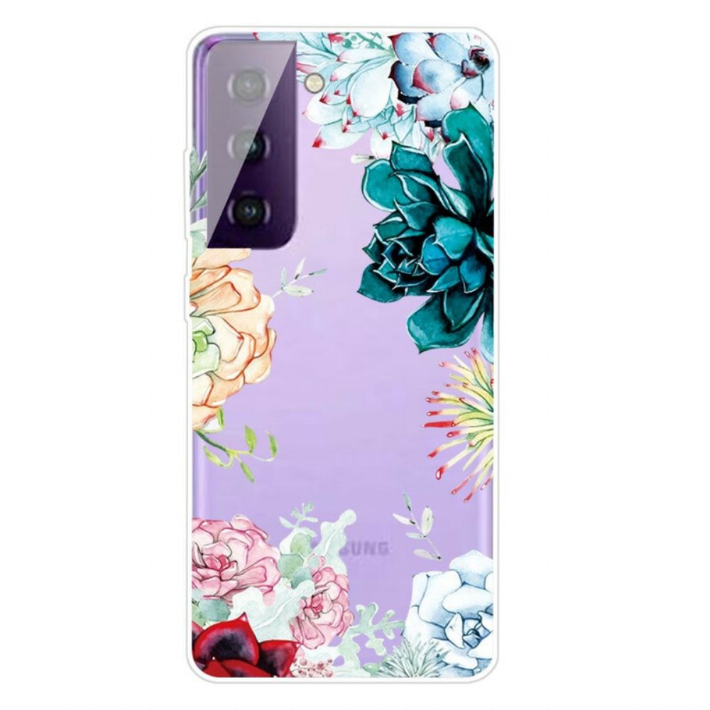 Hoesje voor Samsung Galaxy S21 FE Aquarel Bloemen