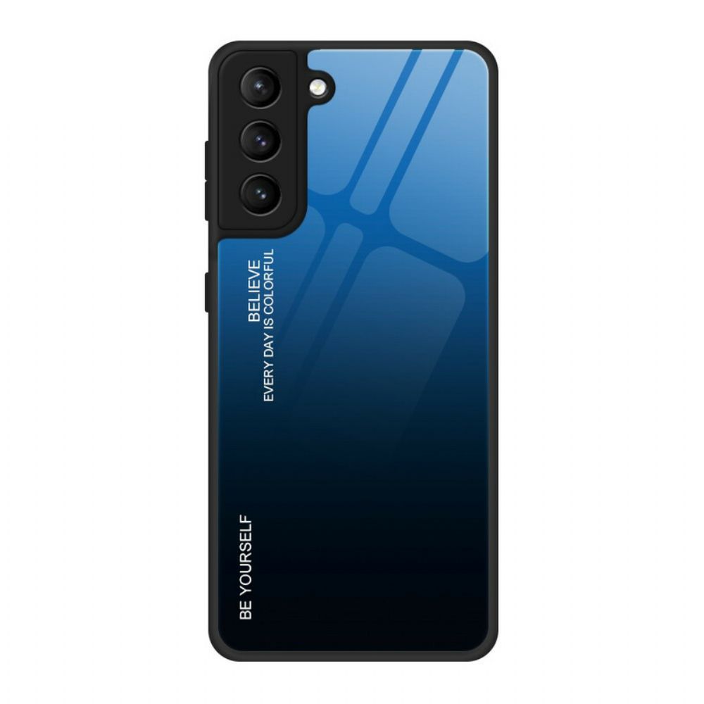 Hoesje voor Samsung Galaxy S21 FE Wees Jezelf Van Gehard Glas