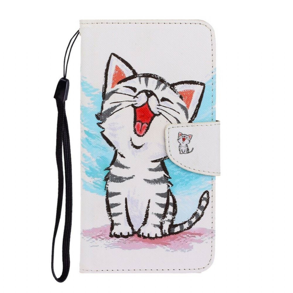 Leren Hoesje voor Samsung Galaxy S21 FE Met Ketting Thong Kleur Kitten