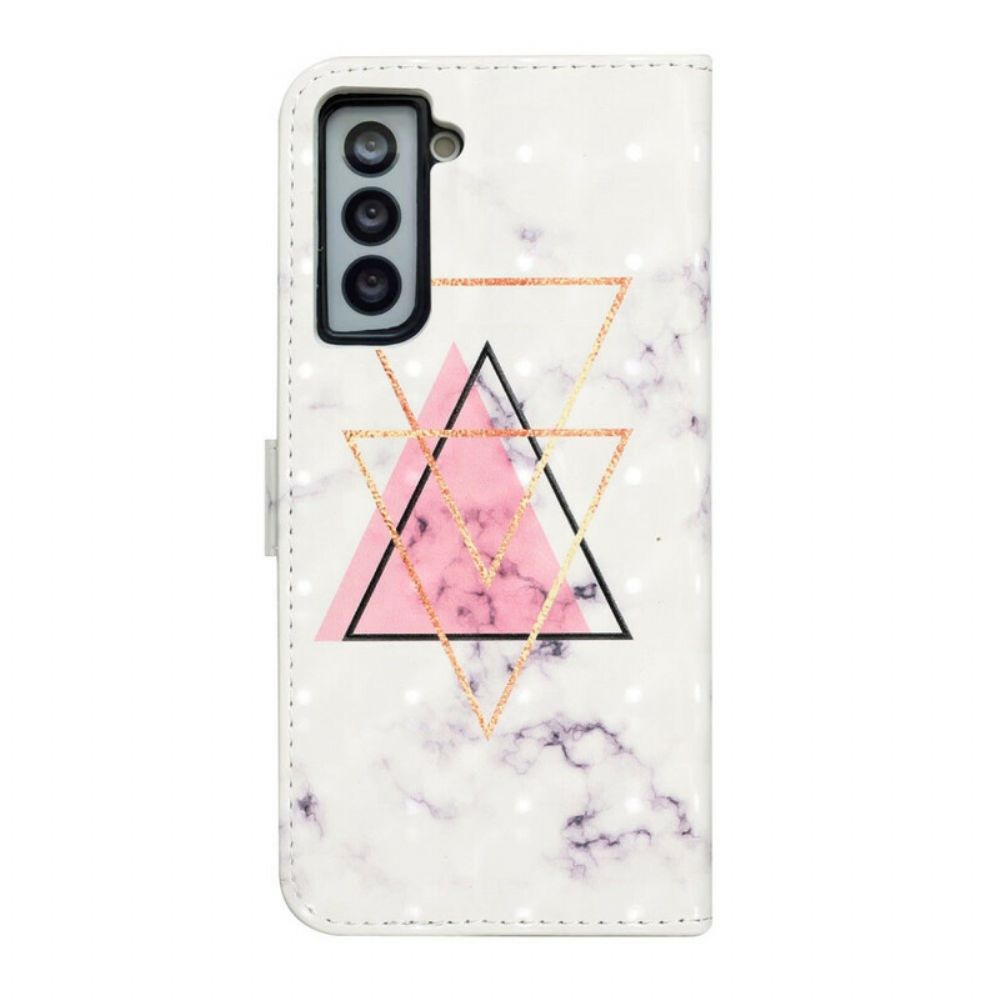 Leren Hoesje voor Samsung Galaxy S21 FE Paillettendriehoek