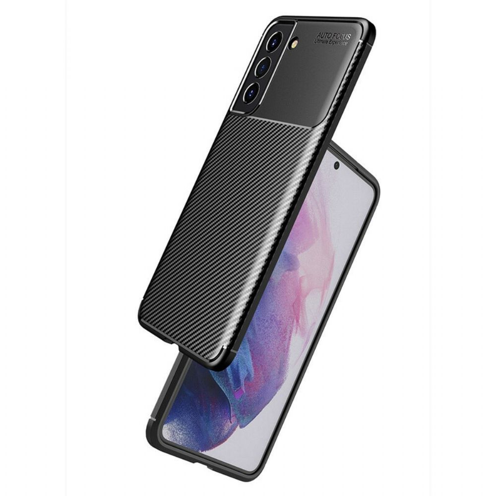 Telefoonhoesje voor Samsung Galaxy S21 FE Koolstofvezeltextuur Flexibel