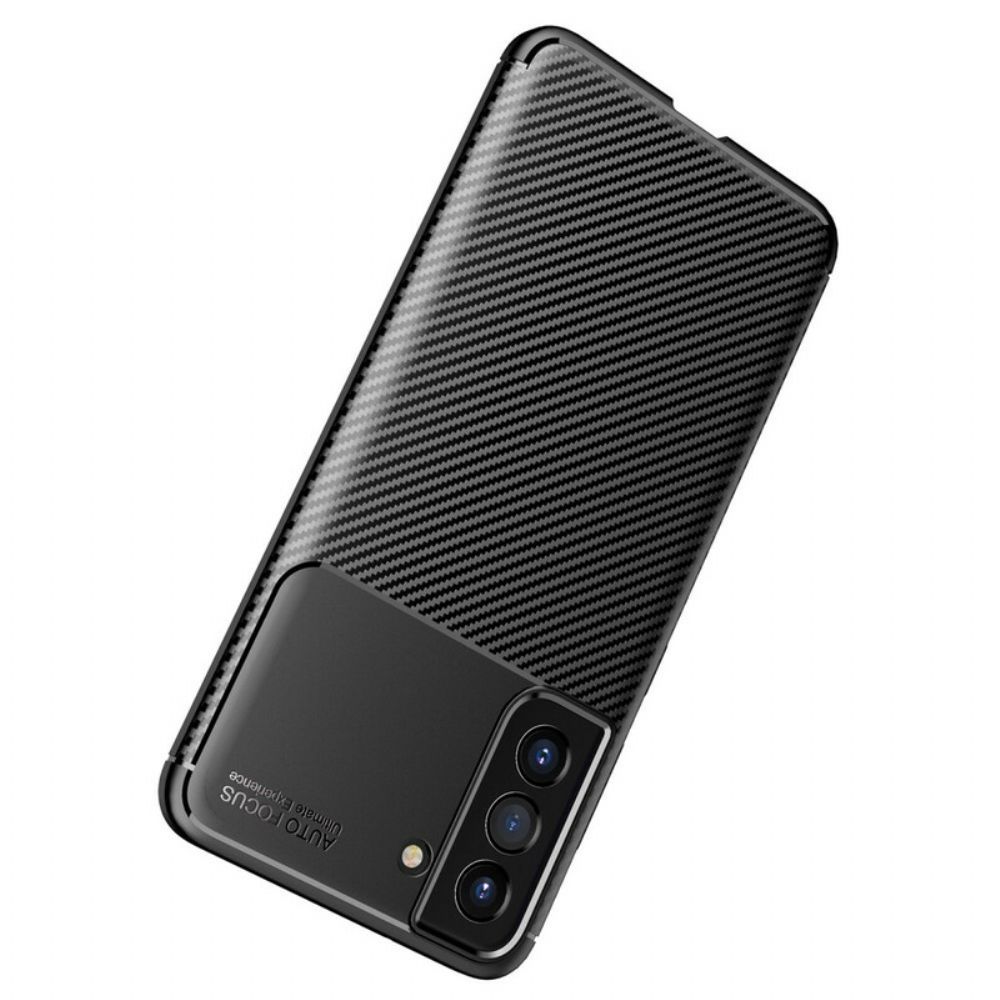 Telefoonhoesje voor Samsung Galaxy S21 FE Koolstofvezeltextuur Flexibel