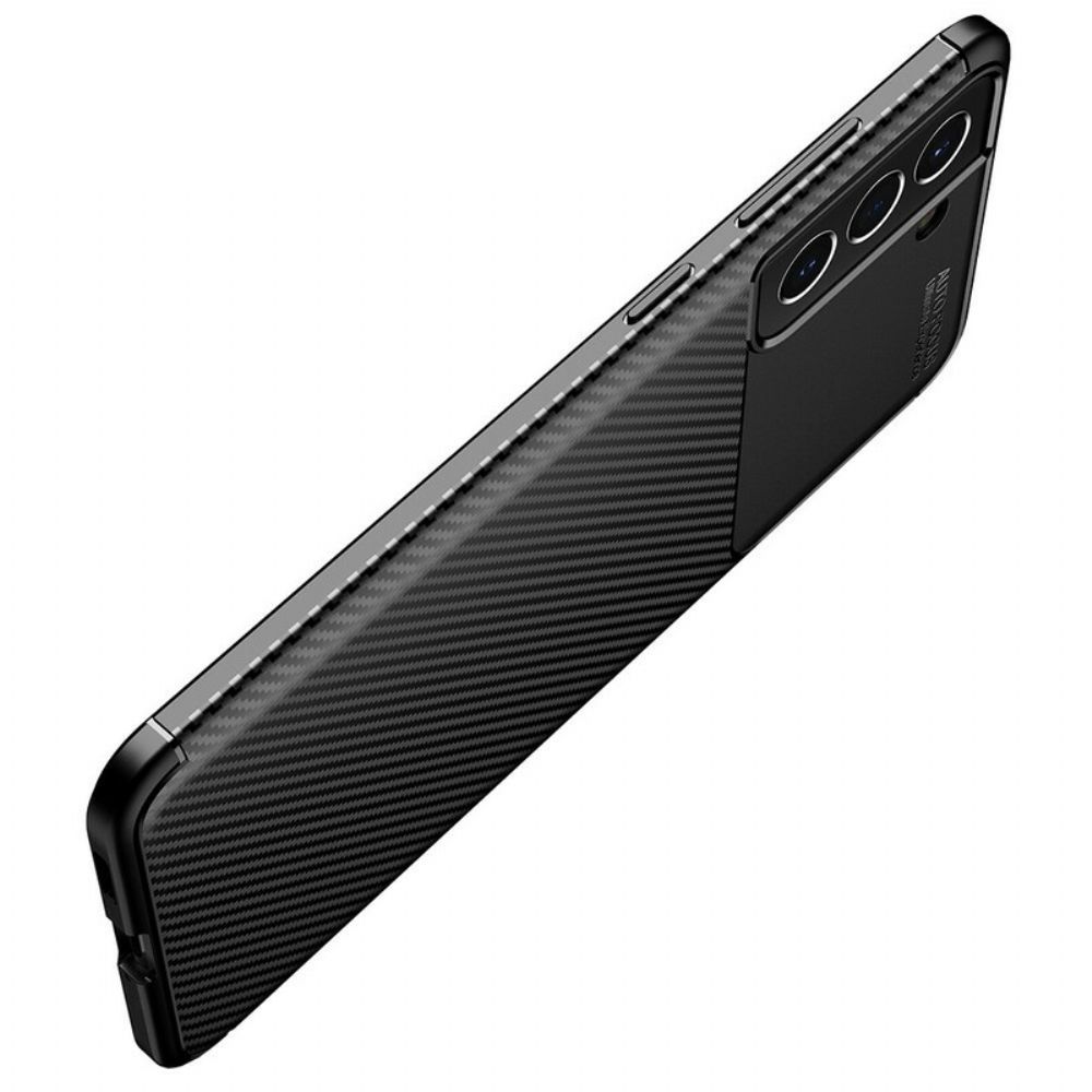 Telefoonhoesje voor Samsung Galaxy S21 FE Koolstofvezeltextuur Flexibel