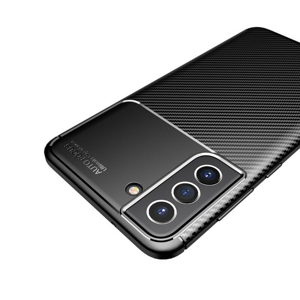 Telefoonhoesje voor Samsung Galaxy S21 FE Koolstofvezeltextuur Flexibel
