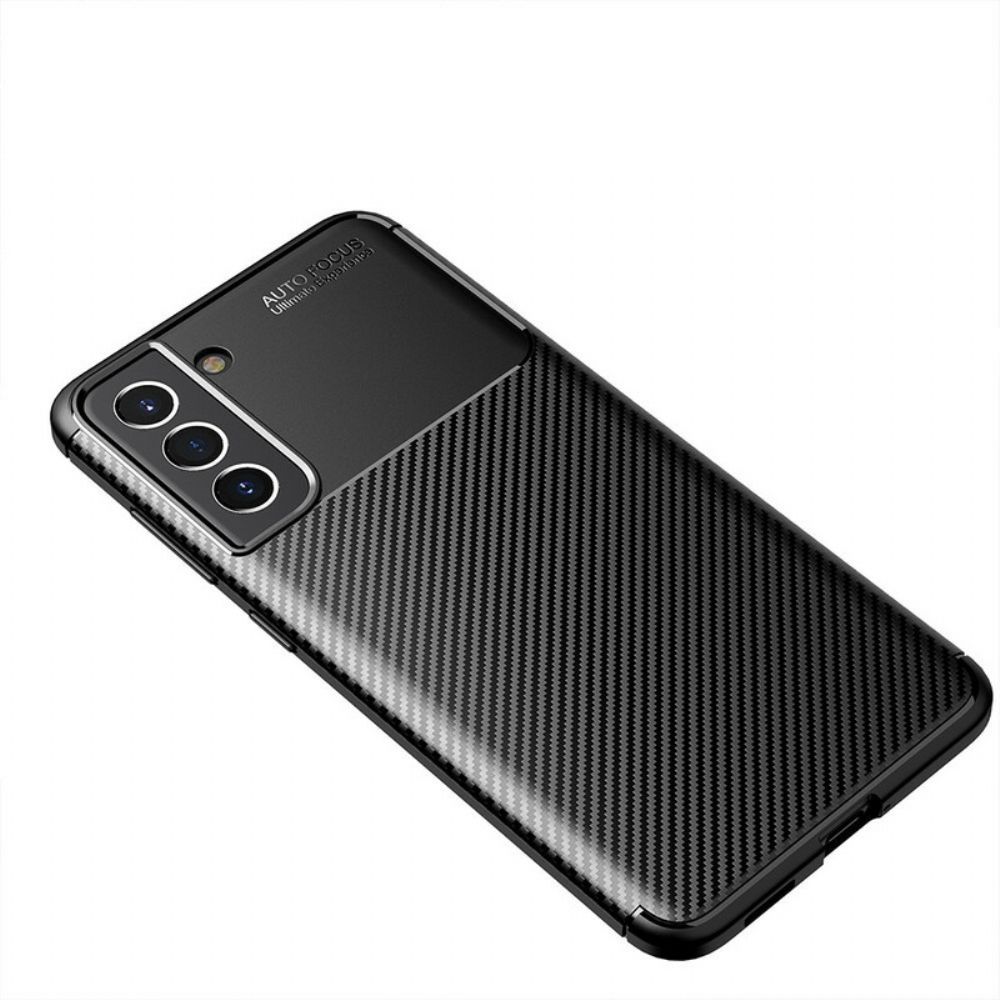Telefoonhoesje voor Samsung Galaxy S21 FE Koolstofvezeltextuur Flexibel