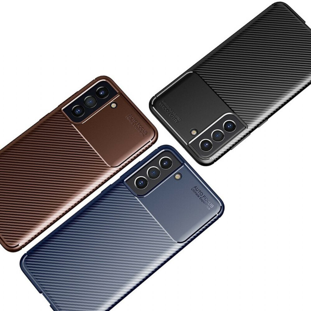 Telefoonhoesje voor Samsung Galaxy S21 FE Koolstofvezeltextuur Flexibel