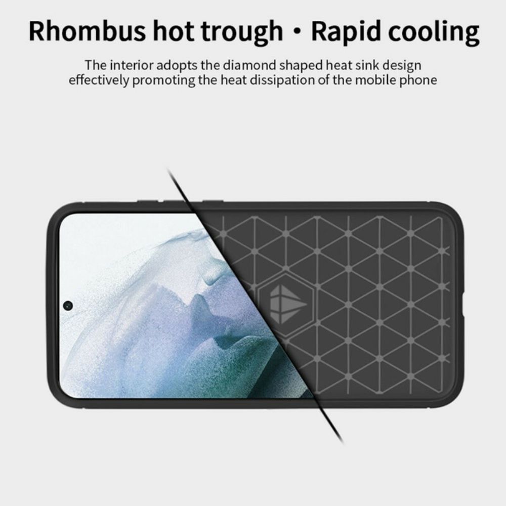 Telefoonhoesje voor Samsung Galaxy S21 FE Mofi Geborstelde Koolstofvezel