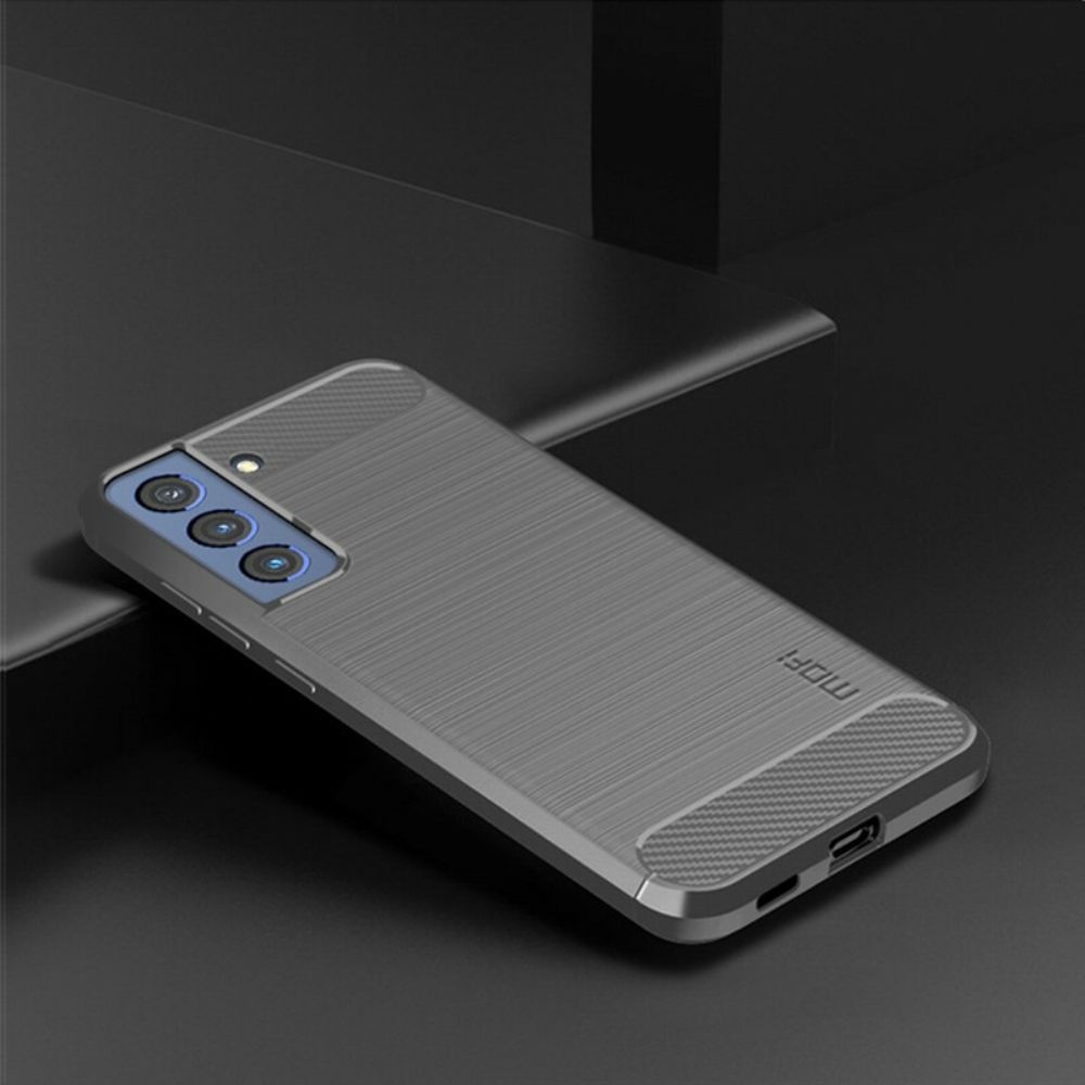 Telefoonhoesje voor Samsung Galaxy S21 FE Mofi Geborstelde Koolstofvezel