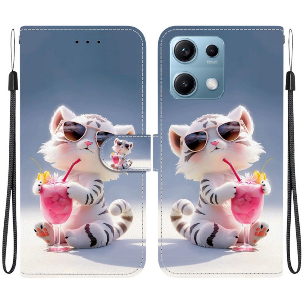 Leren Hoesje Voor Xiaomi Redmi Note 14s Tijgerprint