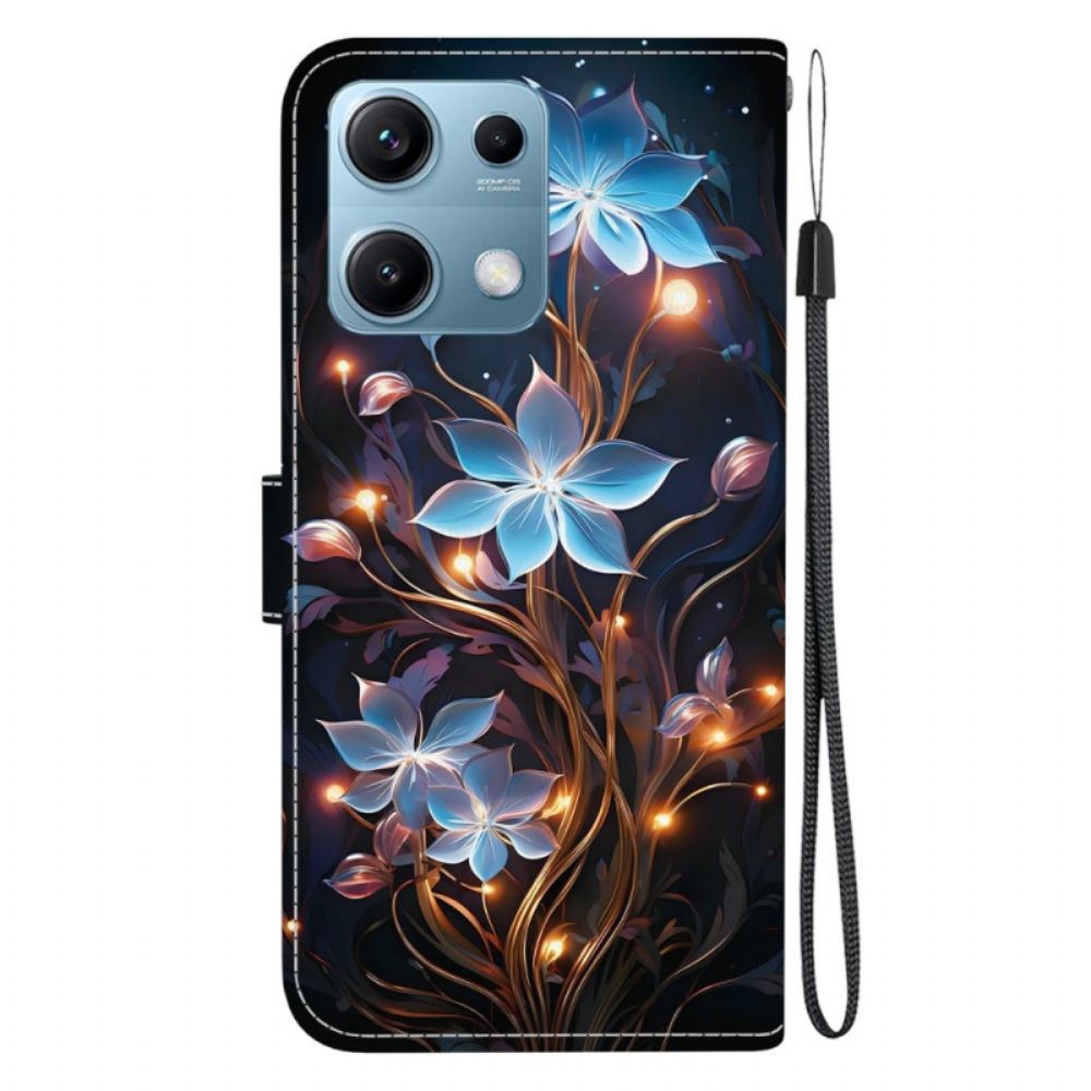 Leren Hoesje Xiaomi Redmi Note 14s Kleine Bloemen