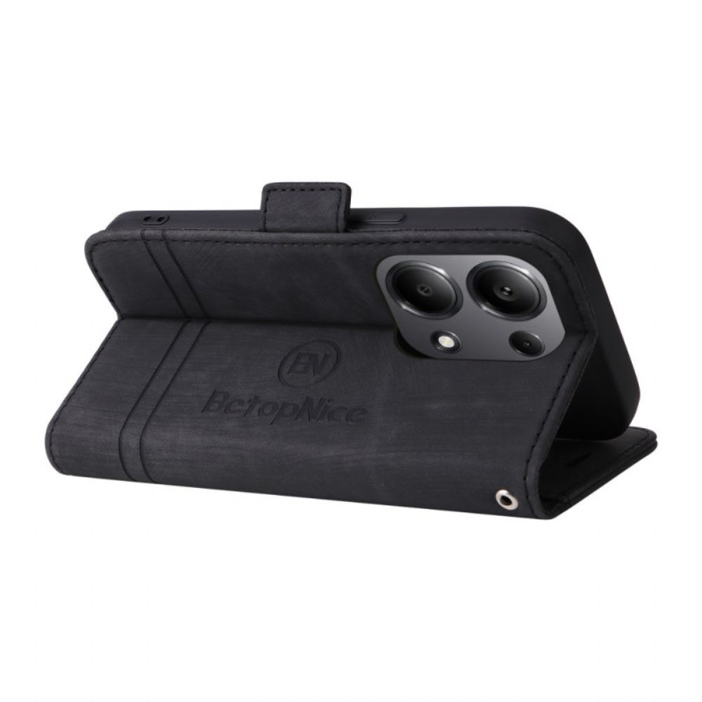 Leren Hoesje Xiaomi Redmi Note 14s Met Riem Betopnice Bescherming Hoesje