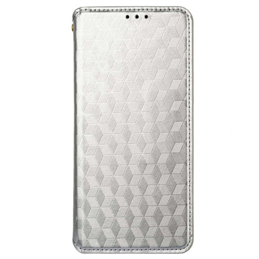 Bescherming Hoesje voor Poco M5 Folio-hoesje 3d Kubus Leereffect