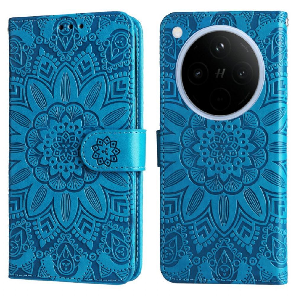 Flip Case Leren Oppo Find X8 Zonnebloempatroon