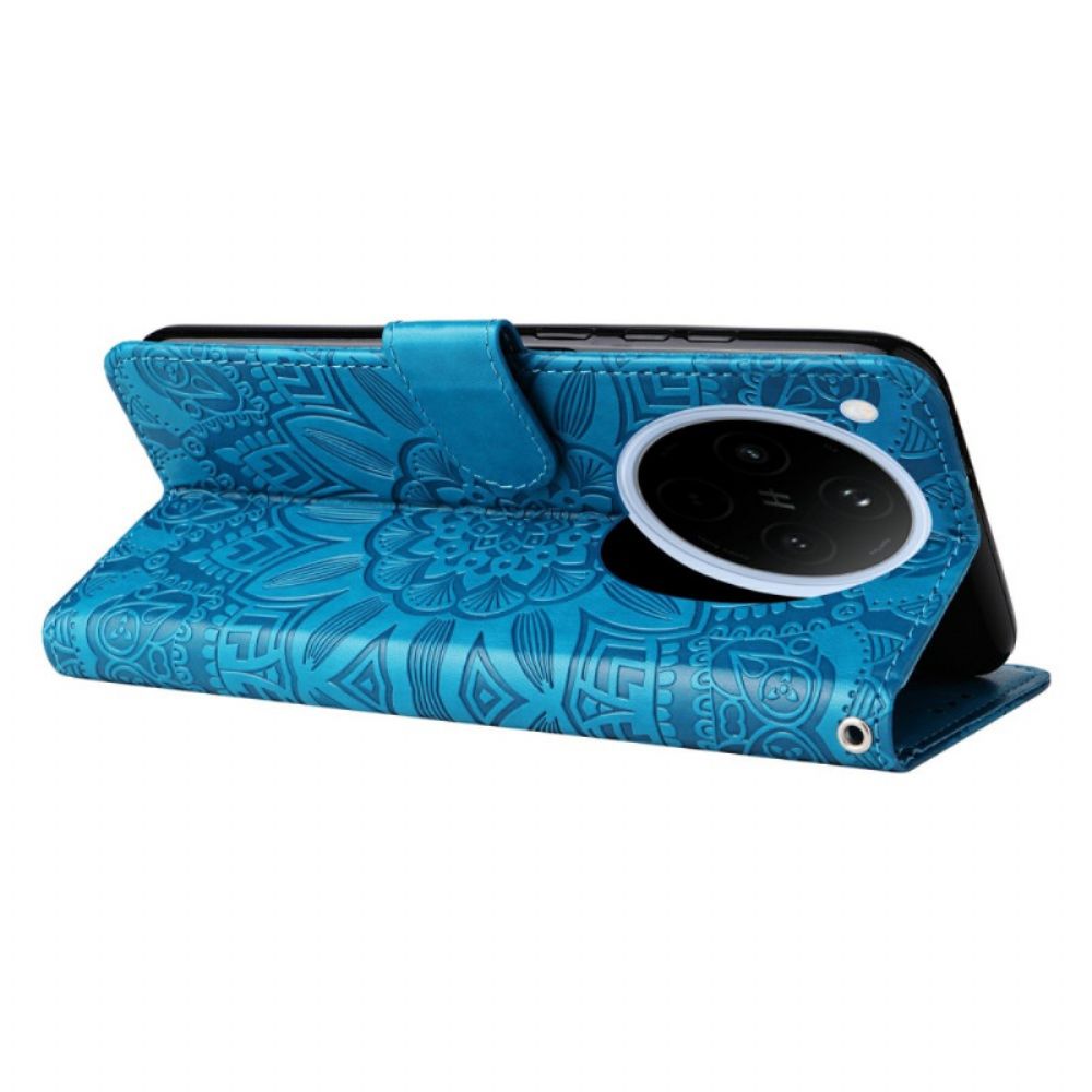 Flip Case Leren Oppo Find X8 Zonnebloempatroon