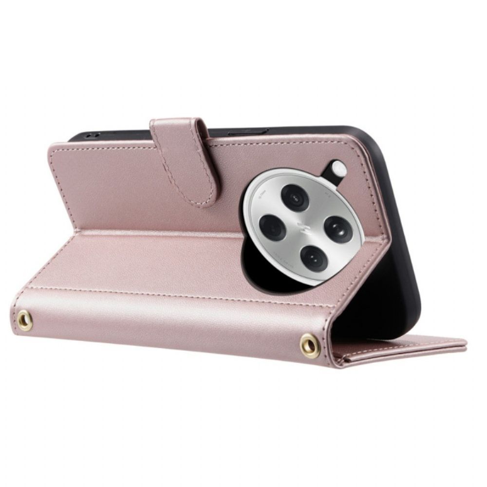 Folio-hoesje Oppo Find X8 Telefoonhoesje Gewatteerd Met Bandje En Schouderband