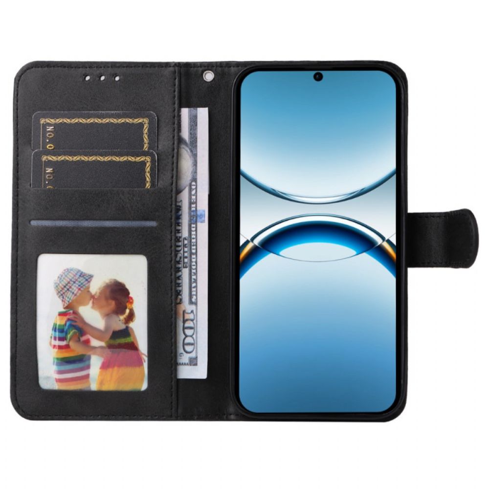 Folio-hoesje Oppo Find X8 Telefoonhoesje Imitatieleer Bandje